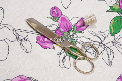 Ткань Бязь 150 см 120 гр рис. 289в9 Цветы сакуры