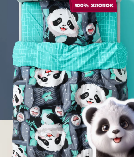 Ткань Бязь 150 см 120 гр рис. Сладкие сны, 8/10 Вид графит