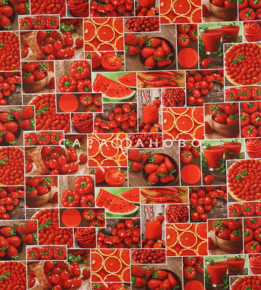 Ткань Полотно вафельное 150 см Сочное ассорти рис 30216 вид 1 (На отрез), фото 1