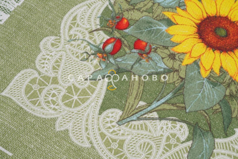 Ткань вафельное полотно 150 См. Подсолнухи (3040-3)