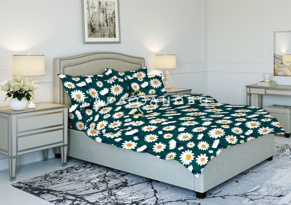Ткань Бязь 220 см рис. 9960-1 "Ромашки", фото 1