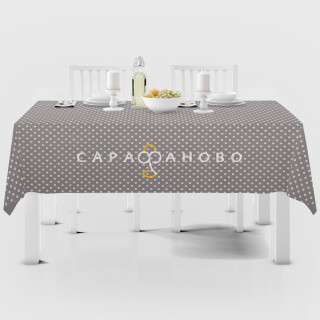 Ткань Рогожка 150 см рис.  Крупный горох серый рис. 30098/39