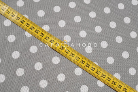 Ткань Рогожка 150 см рис.  Крупный горох серый рис. 30098/39