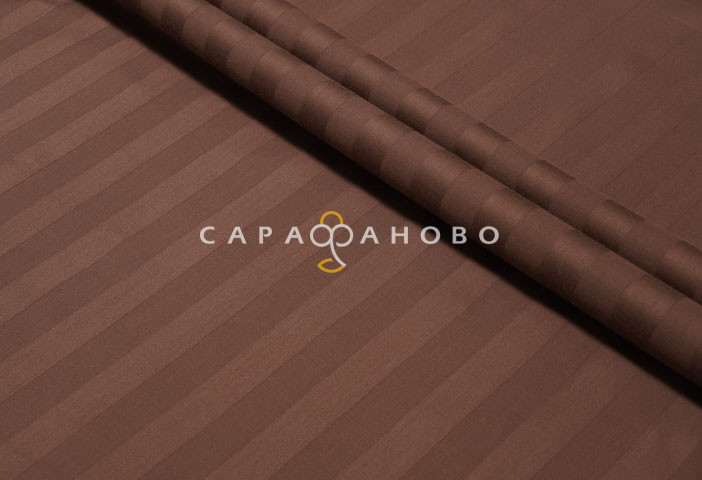 Ткань Сатин Страйп 1х1 250 см 120 гр цвет Шоколад 86181/11, фото 2