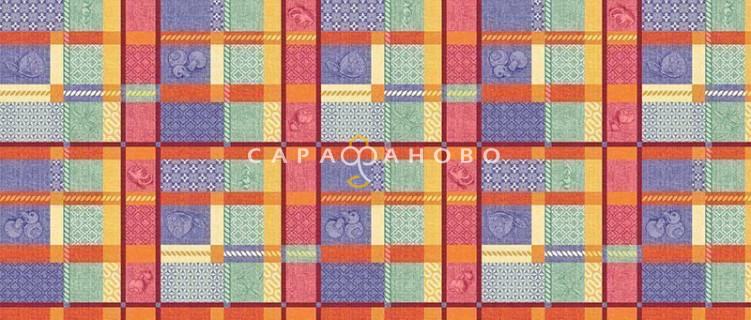 Ткань Рогожка 150 см "Льняная радуга" рис 35030 вид 1