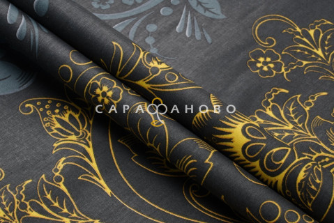Ткань Бязь 220 см "Черная магия" рис 6374 вид 1