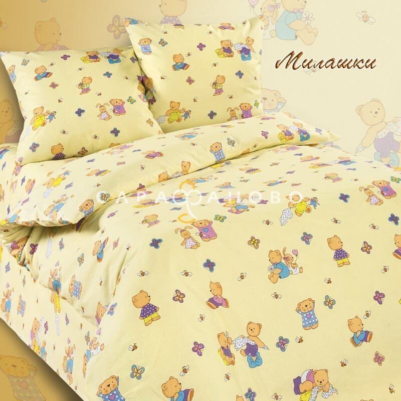 Ткань Бязь 150 см Детская коллекция "Милашки" рис 4500 вид 1, фото 1