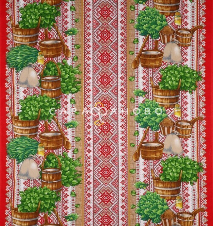 Ткань Полотно Вафельное 150 "Русская баня" рис 10964-1, фото 1