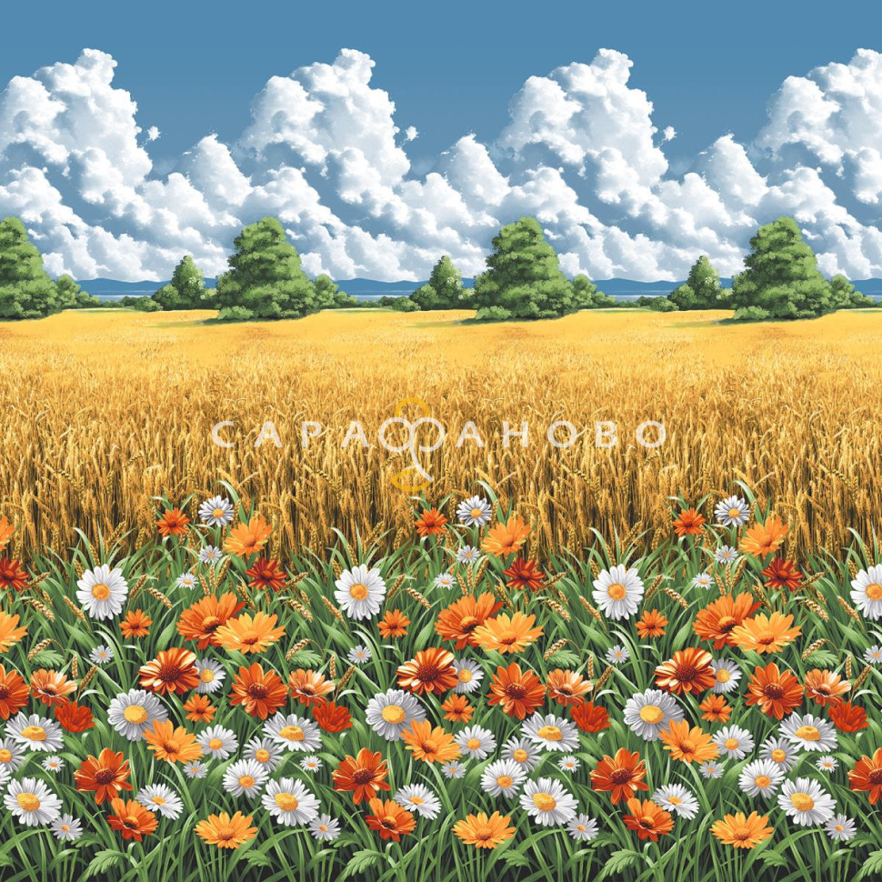 Ткань Бязь 220 см рис 72044 вид 1 "Родные просторы", фото 2