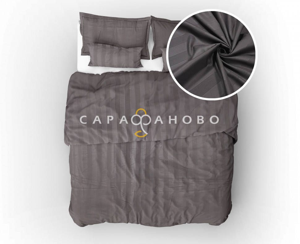 Ткань Микросатин Страйп 3х3 240 см 95 гр диз Графит, фото 10