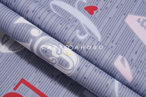 Ткань бязь 220 см "Любовь" рис 12243 вид 1