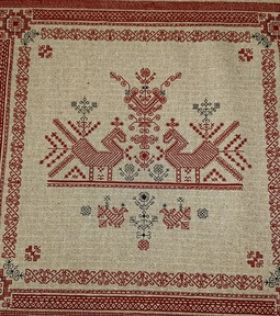 2-21  Ткань п/лен п/вар. Коники-салф. 140гр.  ш. 150 см
