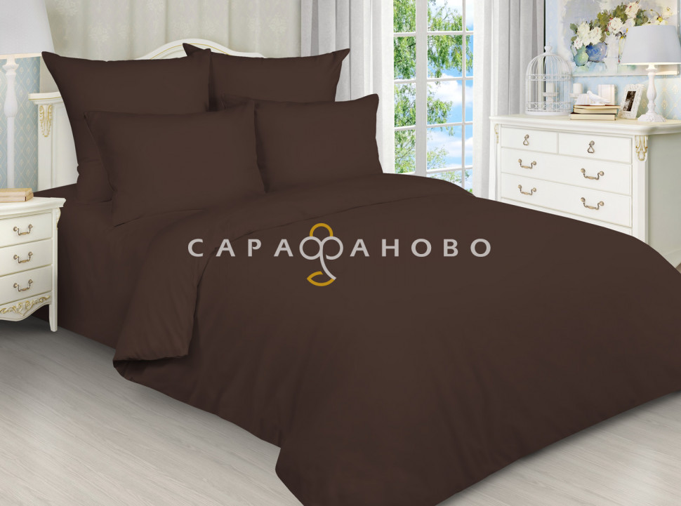 Ткань Поплин 220 см глк 110 гр цв.18500 ирландский кофе, фото 1