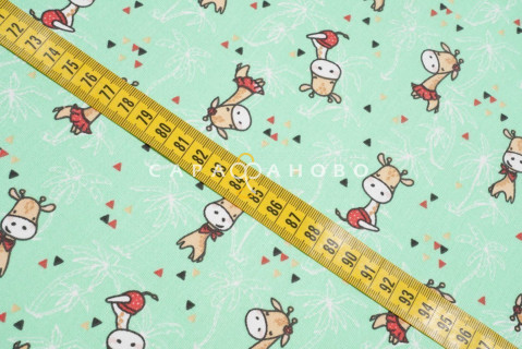 Ткань Бязь 150 см 140 гр рис. 163в3 Жирафы