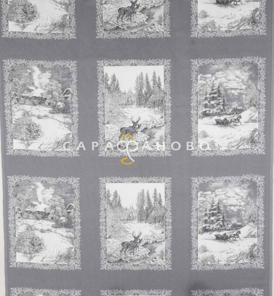 Ткань Рогожка 150 см рис. 11472-1 Сочельник, фото 1