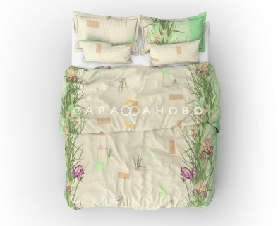 Ткань бязь 150 см 140 гр рис. 3в3 Ирисы