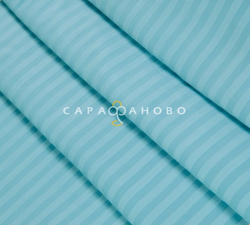 Ткань Страйп-сатин 240 см  1-1 Голубой, фото 1