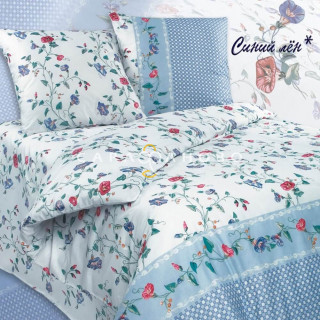 Ткань бязь 220 см "Синий лён" рис 5426 вид 1
