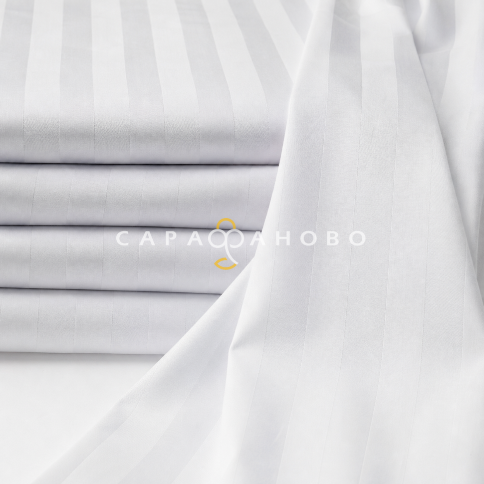 Ткань Страйп-сатин отбеленный рис. 1х1 240 см 135 гр, фото 1