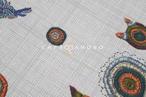 Ткань Рогожка 150 см Коты рис 21089 вид 1 (На отрез)
