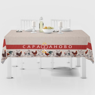 Ткань Рогожка 150 см "Птичий двор" рис 30124 вид 1