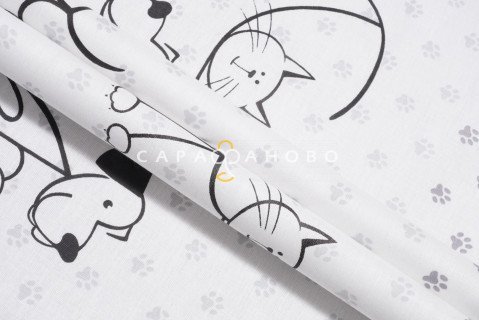 Ткань Бязь 220 см "Четыре лапы" рис 11570-1