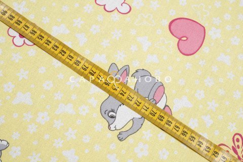 Ткань бязь 150 см 140 гр. рис 085 Зайки вид 5/3