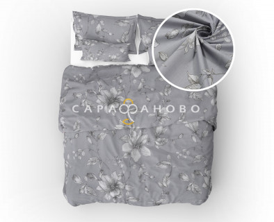 Ткань Бязь 150 см 120 гр рис. 346в8 Грация Вид серый