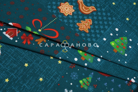 Ткань Рогожка 150 см рис. 12242-1 Волшебные истории