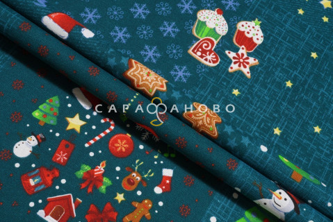 Ткань Рогожка 150 см рис. 12242-1 Волшебные истории