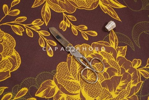 Ткань Перкаль 220 см рис. 207651 Золотая нить 1 (основа)
