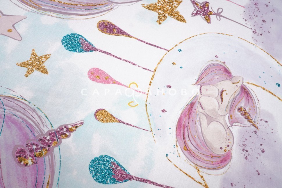 Ткань Перкаль 150 см Unicorns Модель 3 Панели для подушек рис 13251 вид 1, фото 4