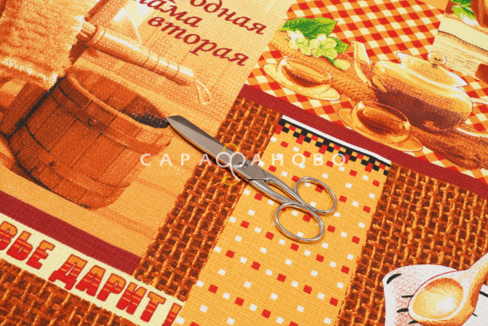 Ткань Вафельное полотно 150 см 160 гр рис С лёгким паром вид 1, фото 8