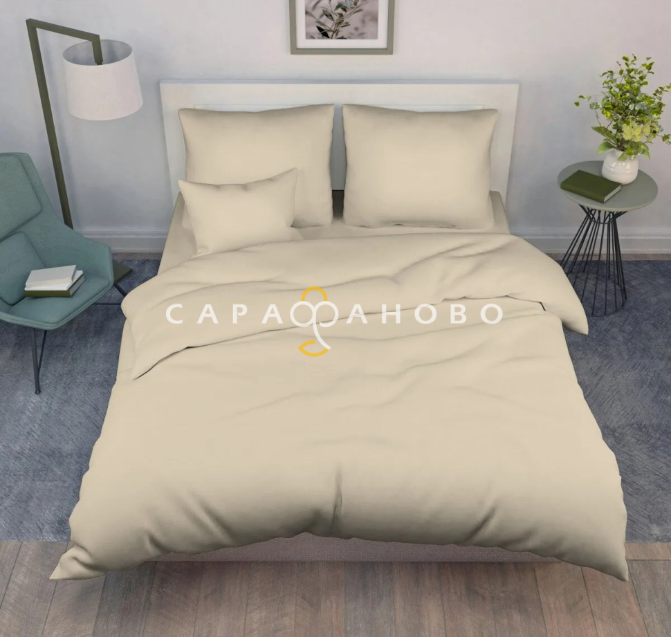 Ткань Бязь гладкокрашеная 220 см 120 гр цвет Кремовый, фото 1