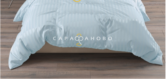 Ткань Страйп-Сатин 240 см рис. 38002 Голубой (полоса 1х1)