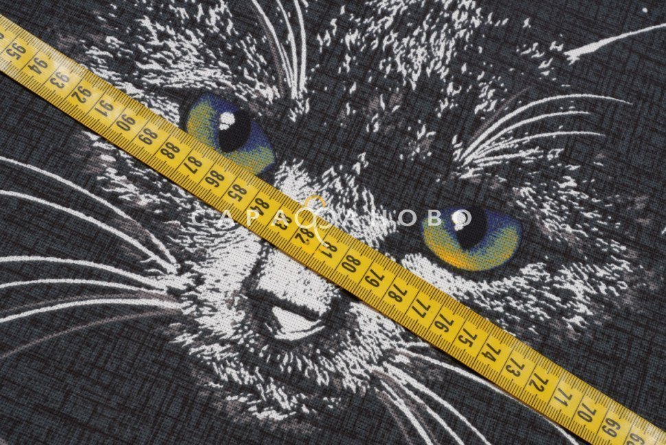 Ткань Рогожка 150 см рис. 12543-1 Лунный кот, фото 6