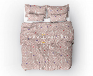 Ткань Бязь 150 см 115 гр. рис. 122 Треугольники, 1/10 Вид мокко