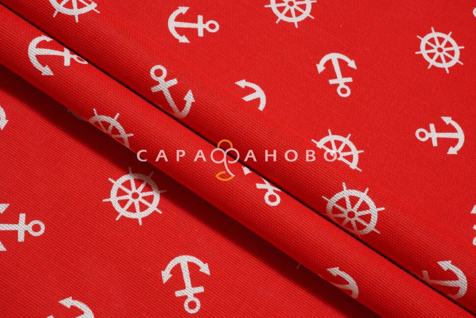 Ткань Рогожка 150 см 150 гр рис №639-2 Якоря, фото 9