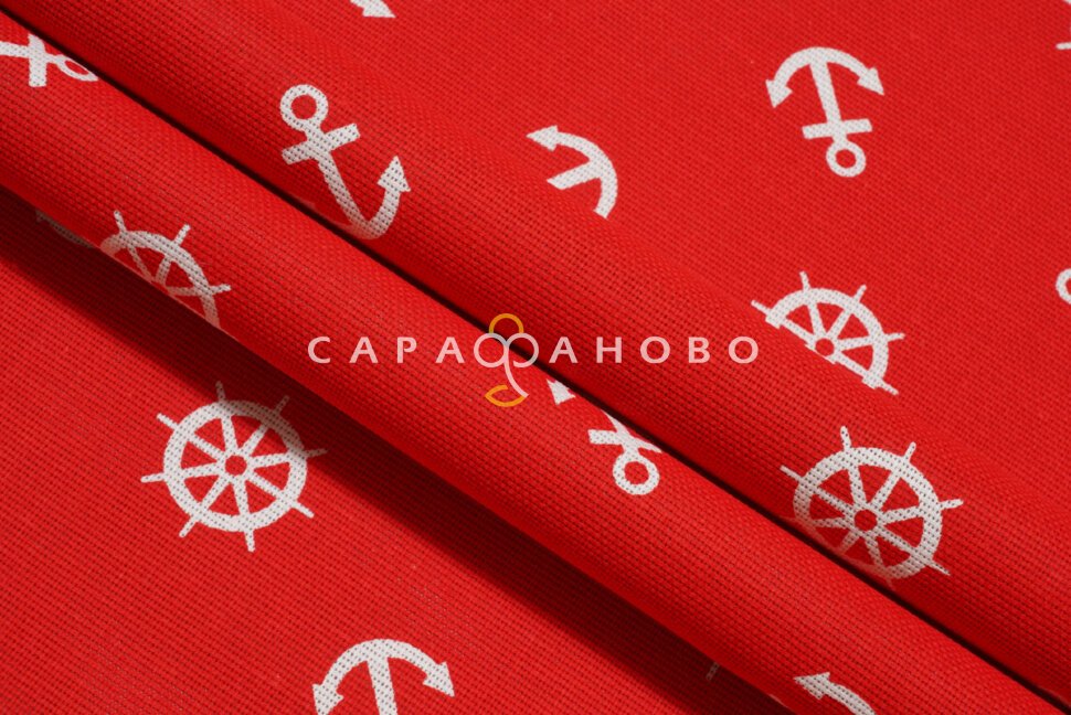 Ткань Рогожка 150 см 150 гр рис №639-2 Якоря, фото 7