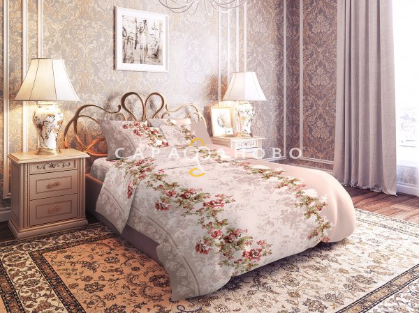 Ткань Бязь 150 см 120 гр рис. 1739 Елизавета розовая, фото 1