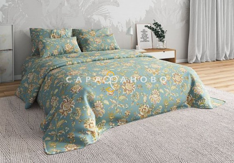 Ткань Бязь 220 см рис. Стилизованные цветы 1 (основа)