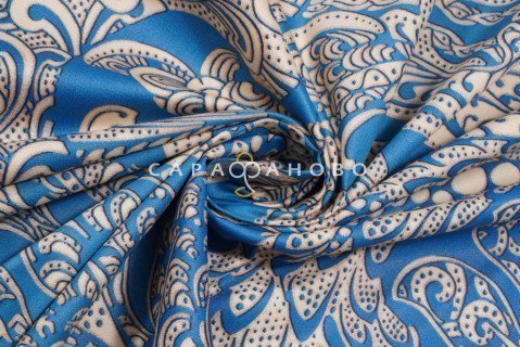 Ткань Сатин 220 см рис. 12713-1 Серебряные нити (основа)