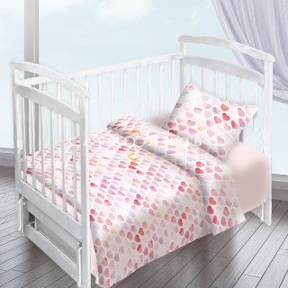 Ткань Перкаль 150 см "Сердечки" рис 8808 вид 1