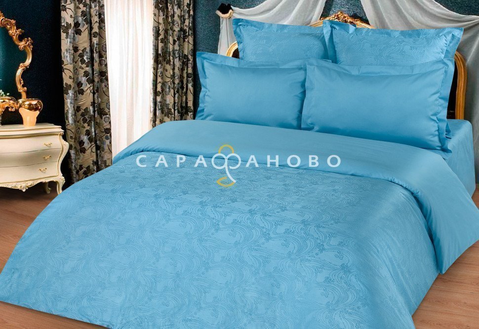 Ткань Жаккаррд-сатин 250 см рис. 27 Голубой, фото 1
